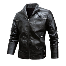 Load image into Gallery viewer, Kenntrice Motorcycle Leather Jacket Men Slim Faux Fur Coats
